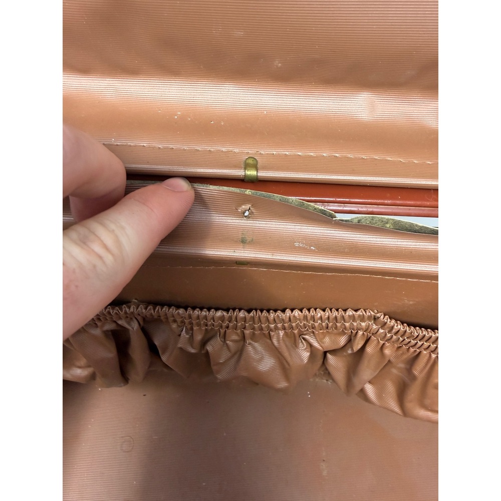 Vintage Samsonite Train Case Shwayder Bros Red Brown Hard Shell Vanity Luggage - Picture 7 of 14